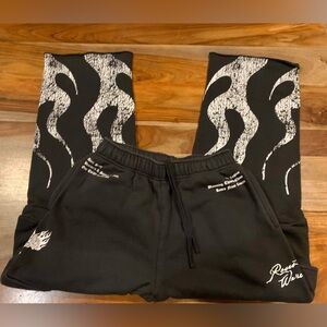 Darc Sport Black Joggers with White Flame Design